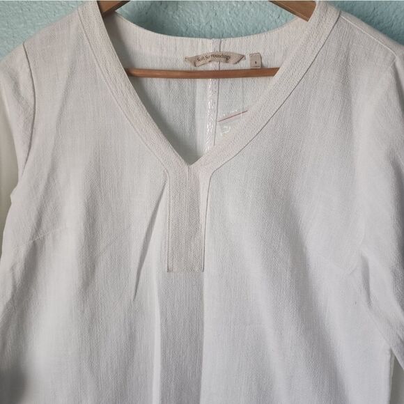 Soft Surroundings Cotton White Blouse Elegant and Versatile - Picture 3 of 7